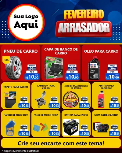 Modelo de Rede Social para Feed Instagram com o tema Fevereiro Arrasador para Auto peças