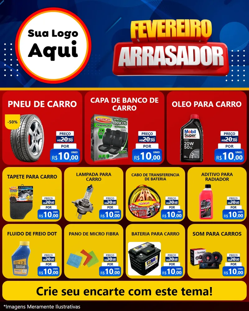Modelo de Rede Social para Feed Instagram com o tema Fevereiro Arrasador para Auto peças