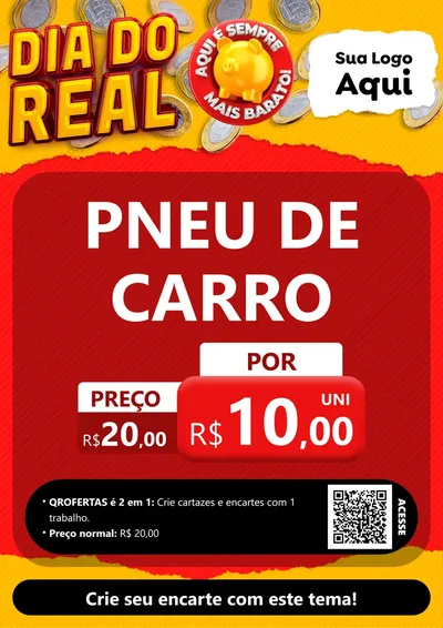 Modelo de Cartaz para Cartaz A4 Vertical com o tema Dia Do Real para Auto peças
