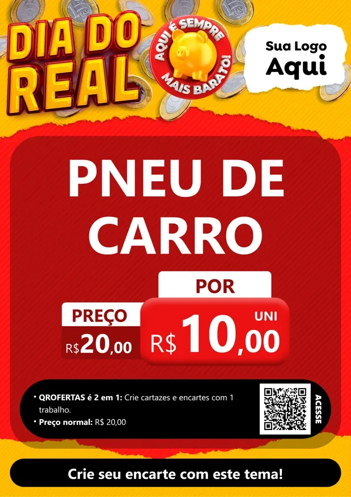 Modelo de Cartaz para Cartaz A4 Vertical com o tema Dia Do Real para Auto peças
