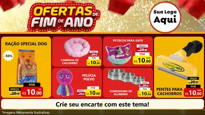 Modelo de TV para TV Horizontal com o tema Ofertas de Fim de Ano para Pet Shop