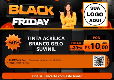 Modelo de Cartaz para Cartaz A4 Horizontal com o tema Black Friday para Tintas e Ferramentas