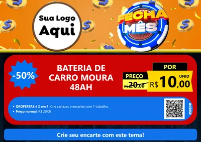 Modelo de Cartaz para Cartaz A4 Horizontal com o tema Fecha Mês para Baterias Elétricas