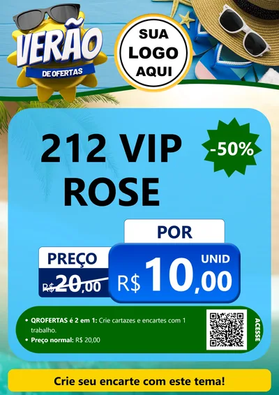 Modelo de Cartaz para Cartaz A4 Vertical com o tema Verão de Ofertas para Perfumes