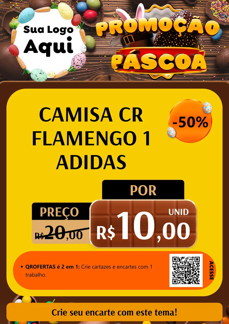 Modelo de Cartaz para Cartaz A4 Vertical com o tema Promoção Páscoa para Roupas e acessórios