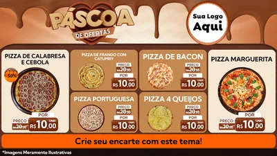 Modelo de TV para TV Horizontal com o tema Páscoa de Ofertas para Pizzaria