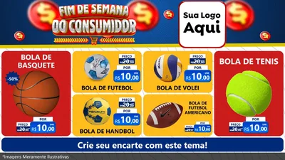 Modelo de TV para TV Horizontal com o tema Fim de Semana do Consumidor para Artigos Esportivos