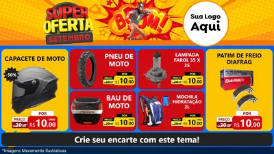 Modelo de TV para TV Horizontal com o tema Super Oferta Setembro para Moto peças
