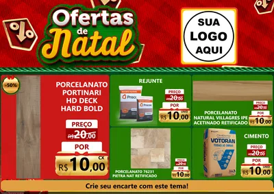 Modelo de Encarte para Encarte A4 Horizontal com o tema Ofertas de Natal para Pisos e revestimentos