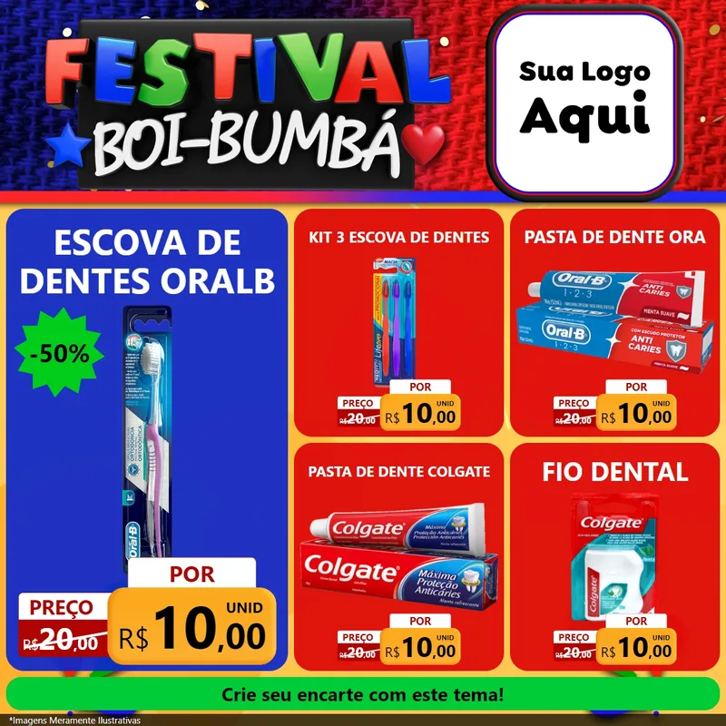 Modelo de Rede Social para Feed Facebook com o tema Festival Boi-Bumbá para Higiene Pessoal