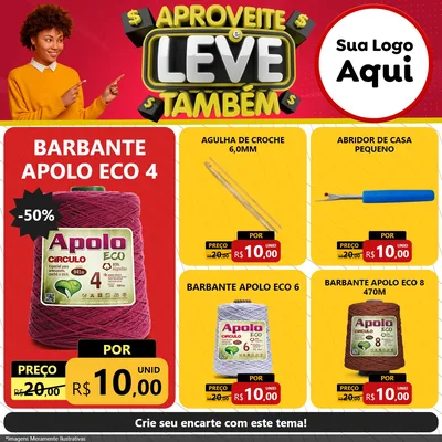 Modelo de Rede Social para Feed Facebook com o tema Aproveite e Leve Também para Armarinho e Aviamentos