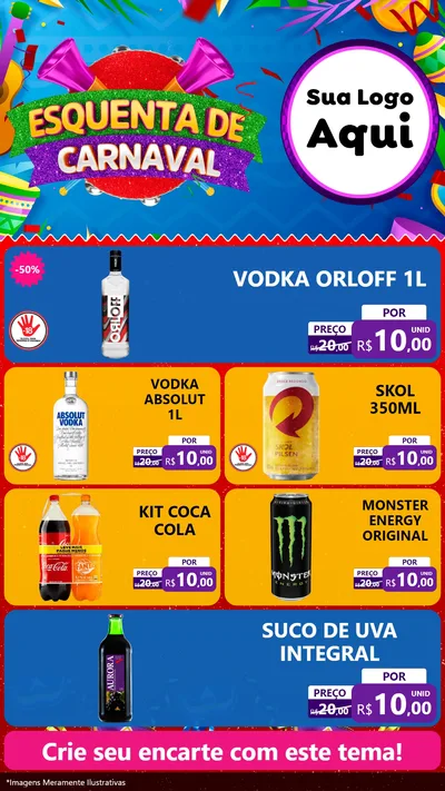 Modelo de TV para TV Vertical com o tema Esquenta de Carnaval para Distribuidora de bebidas