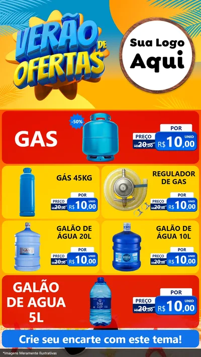 Modelo de TV para TV Vertical com o tema Verão de Ofertas para Água e gás