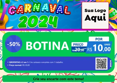 Modelo de Cartaz para Cartaz A4 Horizontal com o tema Carnaval 2027 para Agropecuária