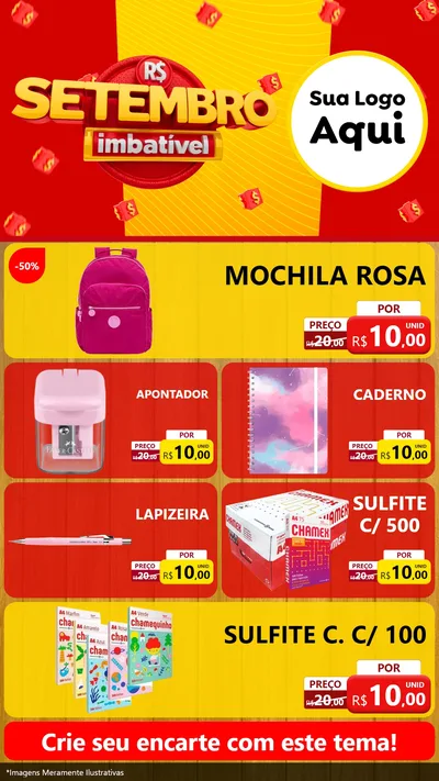 Modelo de TV para TV Vertical com o tema Setembro Imbatível para Papelaria
