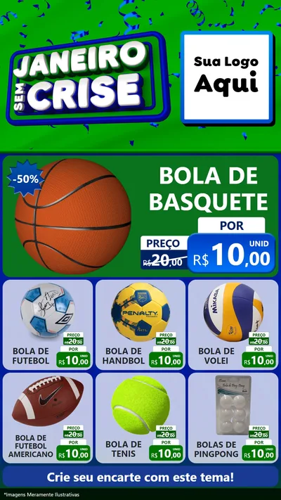 Modelo de Rede Social para Stories com o tema Janeiro Sem Crise para Artigos Esportivos