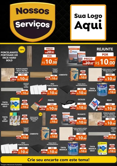 Modelo de Encarte para Encarte A4 Vertical com o tema Nossos Serviços para Pisos e revestimentos