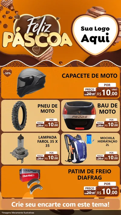 Modelo de TV para TV Vertical com o tema Feliz Páscoa para Moto peças