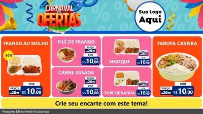 Modelo de TV para TV Horizontal com o tema Carnaval de Ofertas para Restaurante