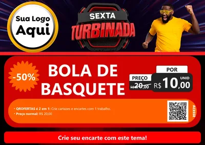 Modelo de Cartaz para Cartaz A4 Horizontal com o tema Sexta Turbinada para Artigos Esportivos