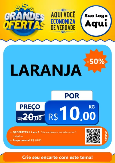 Modelo de Cartaz para Cartaz A4 Vertical com o tema Grandes Ofertas para Hortifrúti