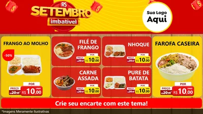 Modelo de TV para TV Horizontal com o tema Setembro Imbatível para Restaurante
