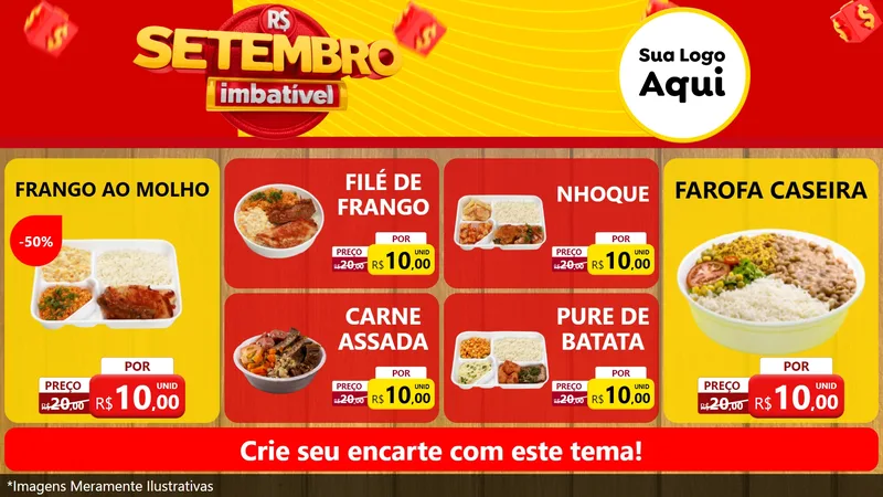 Modelo de TV para TV Horizontal com o tema Setembro Imbatível para Restaurante