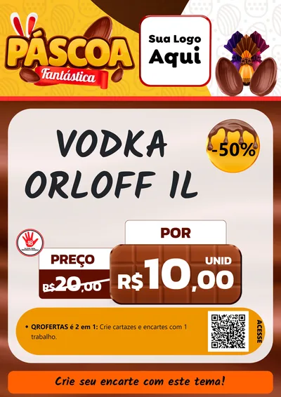 Modelo de Cartaz para Cartaz A4 Vertical com o tema Páscoa Fantástica para Distribuidora de bebidas