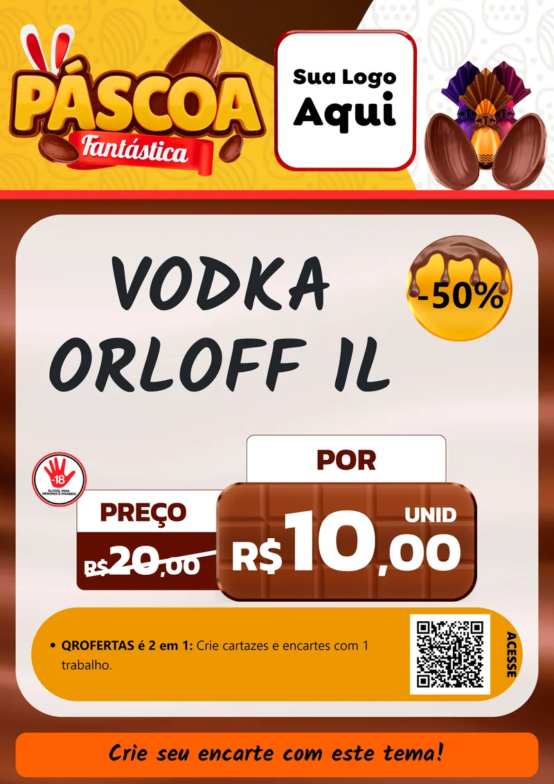 Modelo de Cartaz para Cartaz A4 Vertical com o tema Páscoa Fantástica para Distribuidora de bebidas