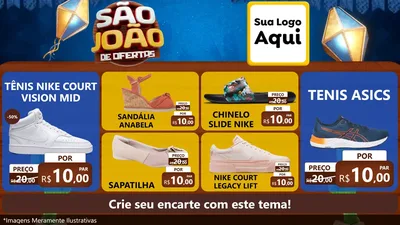 Modelo de TV para TV Horizontal com o tema São João Ofertas Imbatíveis! - Junina para Calçados