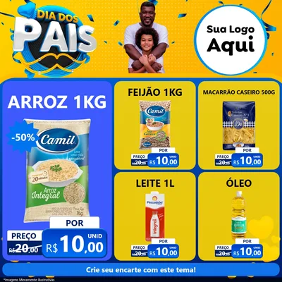 Modelo de Rede Social para Feed Facebook com o tema Dia dos Pais para Supermercado