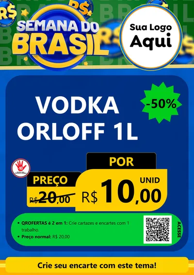 Modelo de Cartaz para Cartaz A4 Vertical com o tema Semana Do Brasil para Distribuidora de bebidas