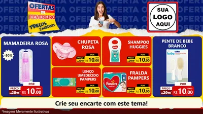 Modelo de TV para TV Horizontal com o tema Ofertas de Fevereiro - Preços Incríveis para Bebês