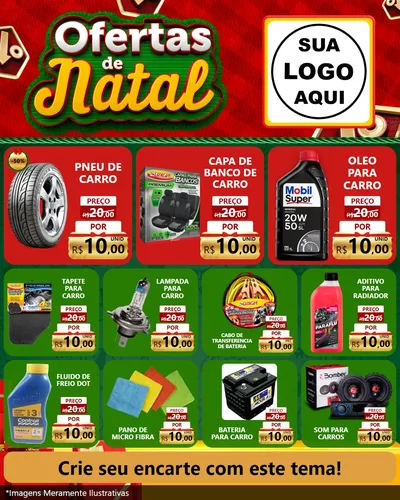 Modelo de Rede Social para Feed Instagram com o tema Ofertas de Natal para Auto peças