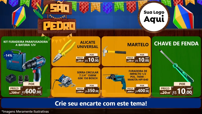 Modelo de TV para TV Horizontal com o tema São Pedro para Maquinas e Ferramentas