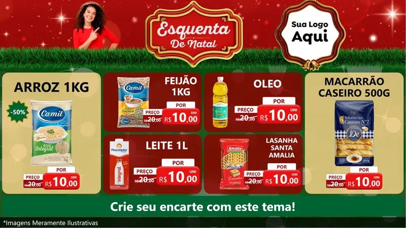Modelo de TV para TV Horizontal com o tema Esquenta de Natal para Supermercado