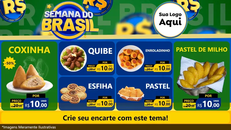 Modelo de TV para TV Horizontal com o tema Semana Do Brasil para Salgadaria