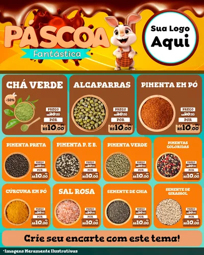 Modelo de Rede Social para Feed Instagram com o tema Páscoa Fantástica para Produtos Naturais