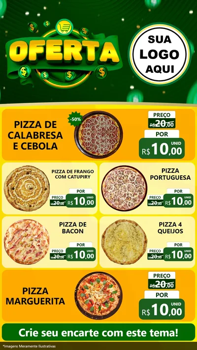Modelo de TV para TV Vertical com o tema Oferta para Pizzaria