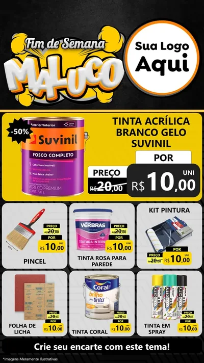 Modelo de Rede Social para Stories com o tema Fim de Semana Maluco para Tintas e Ferramentas