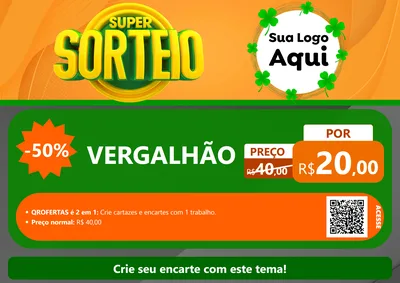 Modelo de Cartaz para Cartaz A4 Horizontal com o tema Super Sorteio para Ferragens