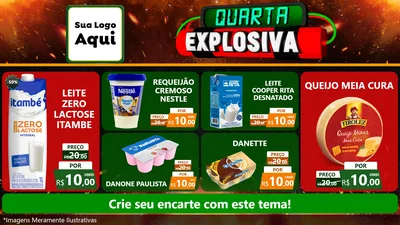 Modelo de TV para TV Horizontal com o tema Quarta Explosiva para Frios e Laticínios