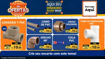 Modelo de TV para TV Horizontal com o tema Sábado de Ofertas Imperdíveis para Tubos e conexões
