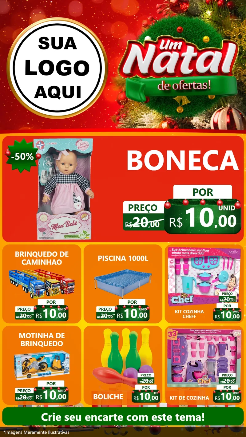Modelo de Rede Social para Stories com o tema Um Natal de Ofertas para Brinquedos