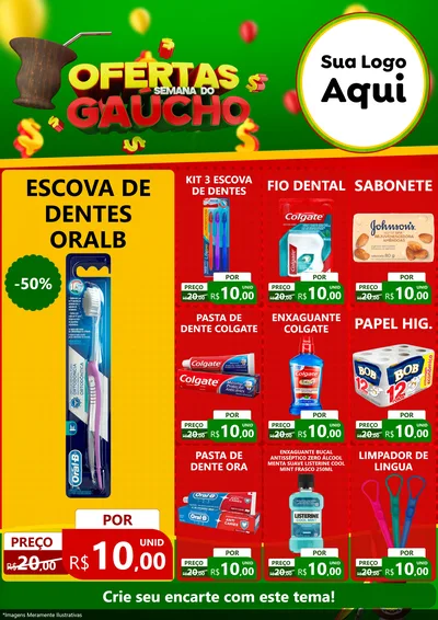 Modelo de Encarte para Encarte A4 Vertical com o tema Ofertas Semana Do Gaúcho para Higiene Pessoal
