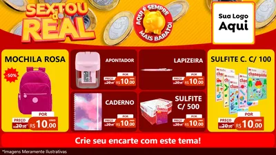 Modelo de TV para TV Horizontal com o tema Sextou do Real para Papelaria