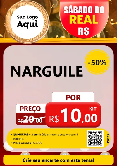Modelo de Cartaz para Cartaz A4 Vertical com o tema Sábado do Real para Tabacaria