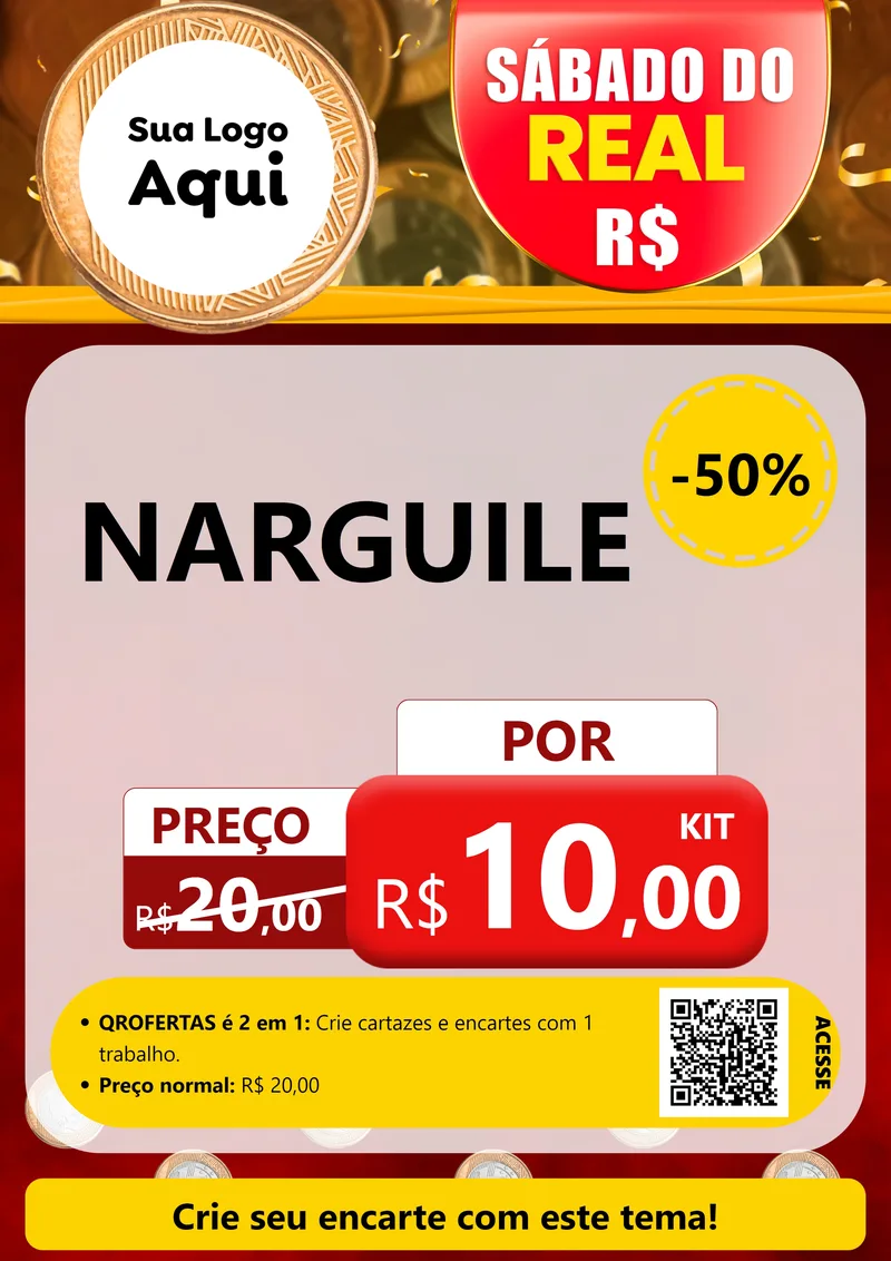 Modelo de Cartaz para Cartaz A4 Vertical com o tema Sábado do Real para Tabacaria