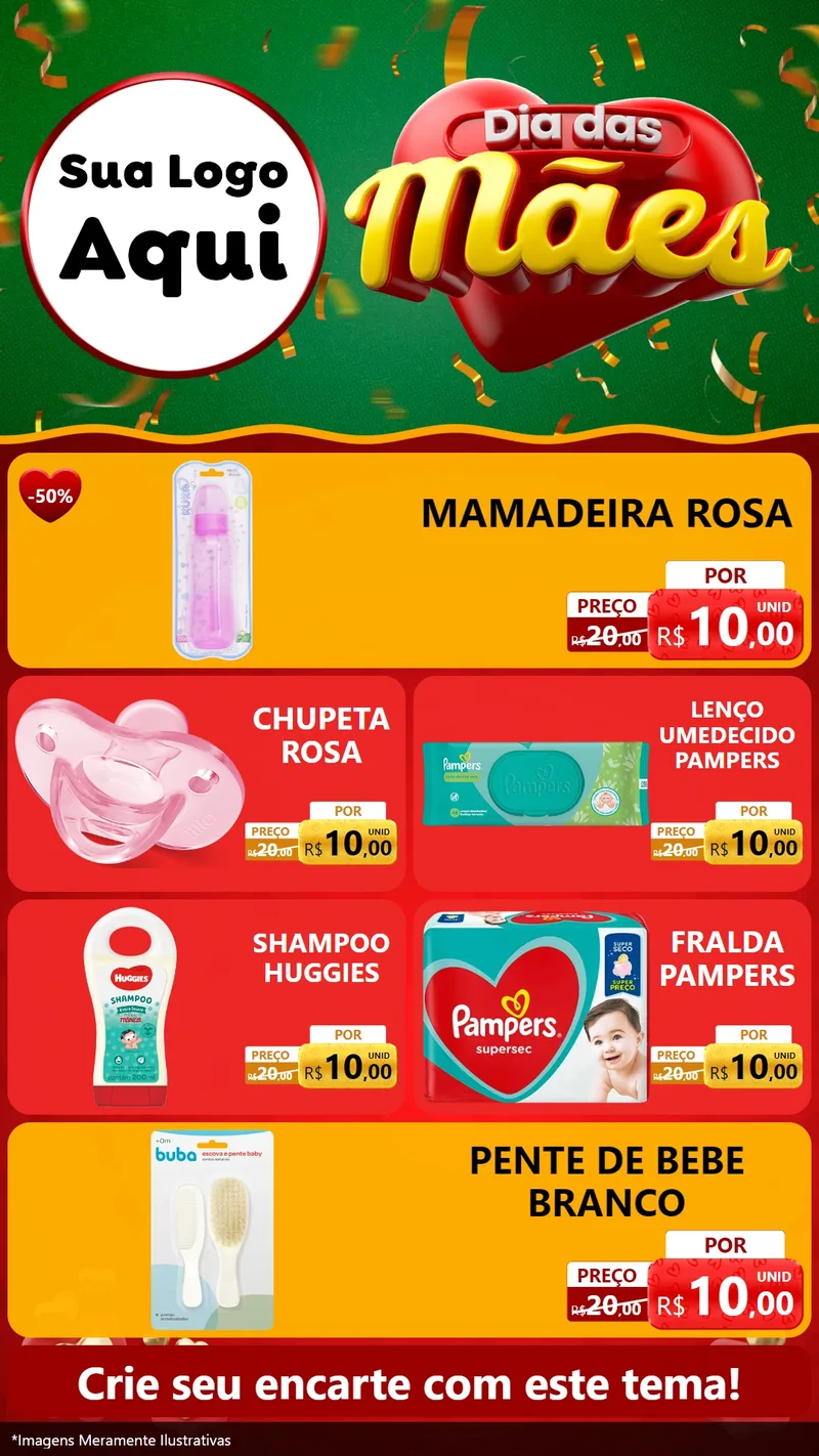 Modelo de TV para TV Vertical com o tema Dia das Mães para Bebês