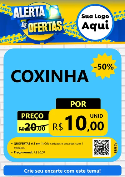 Modelo de Cartaz para Cartaz A4 Vertical com o tema Alerta de Ofertas para Salgadaria